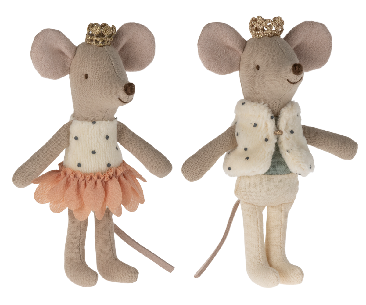 Maileg Royal Twins Mice, Little Sister & Brother in Matchbox