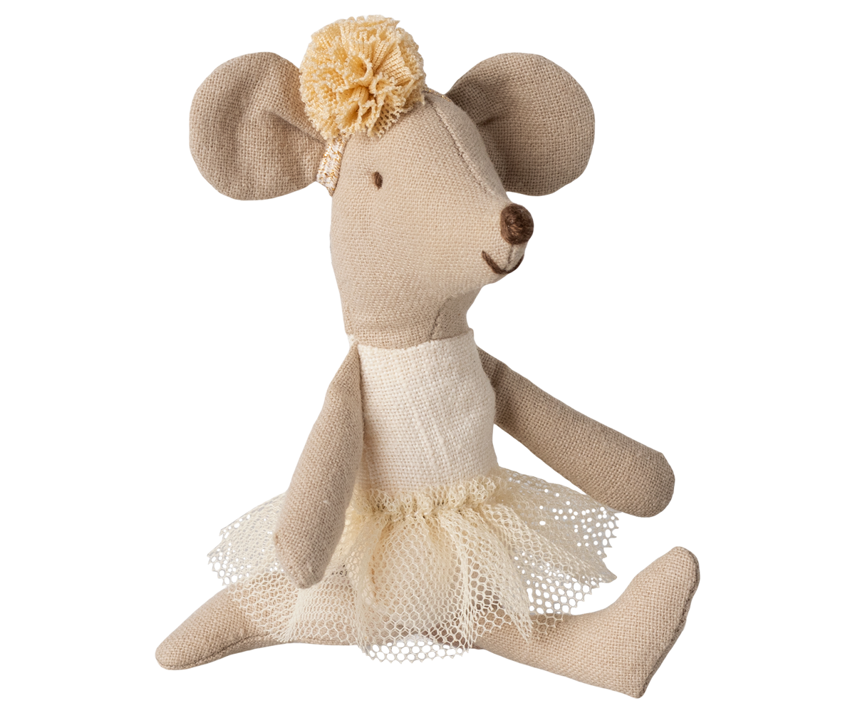 Maileg Little Sister Ballerina Mouse, Off White