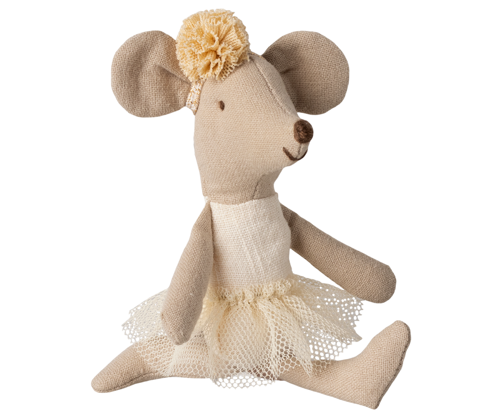 Maileg Little Sister Ballerina Mouse, Off White