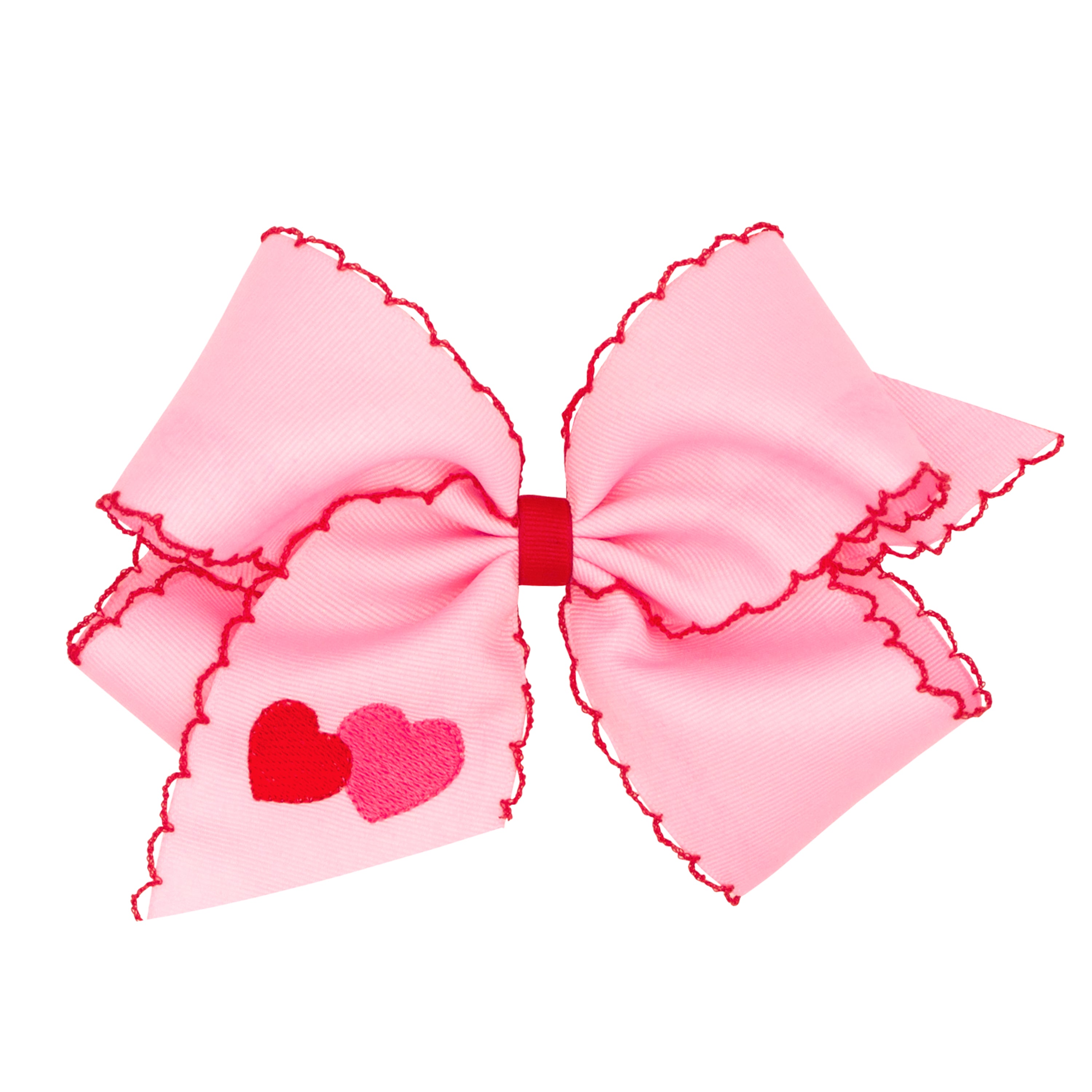 Wee Ones King Valentine Heart Embroidered Grosgrain Bow