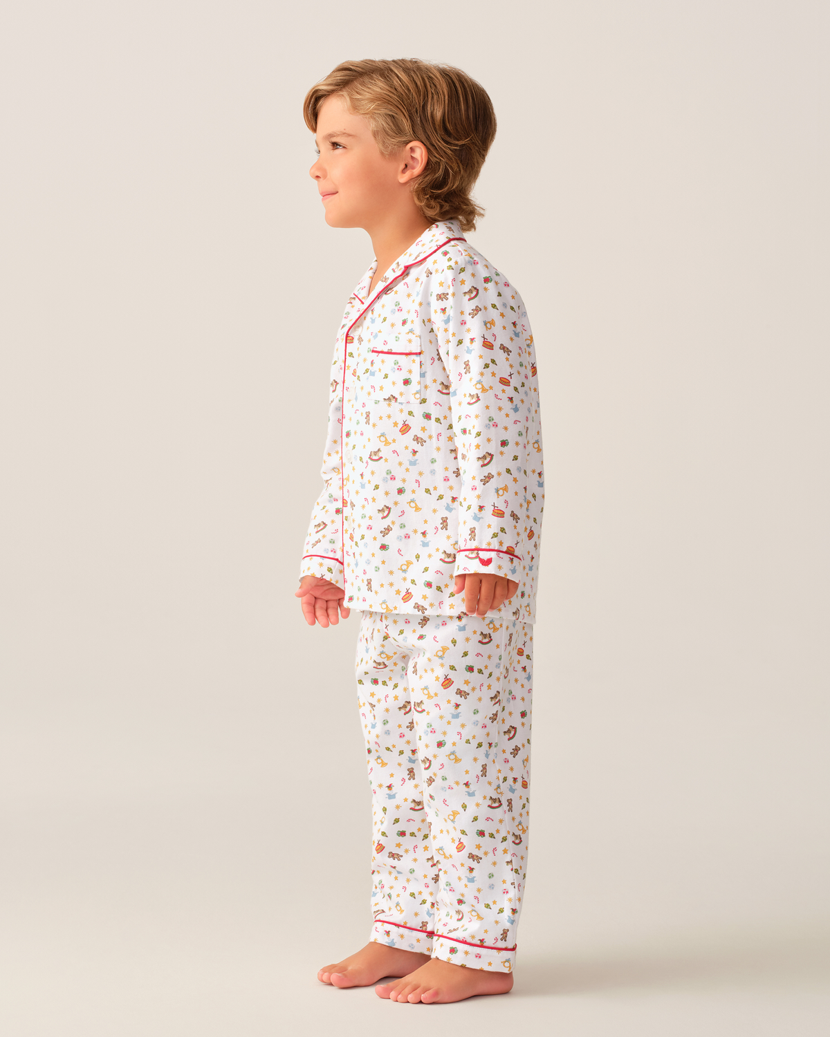 Petite Plume Twill Pajama Set, Santa's Workshop
