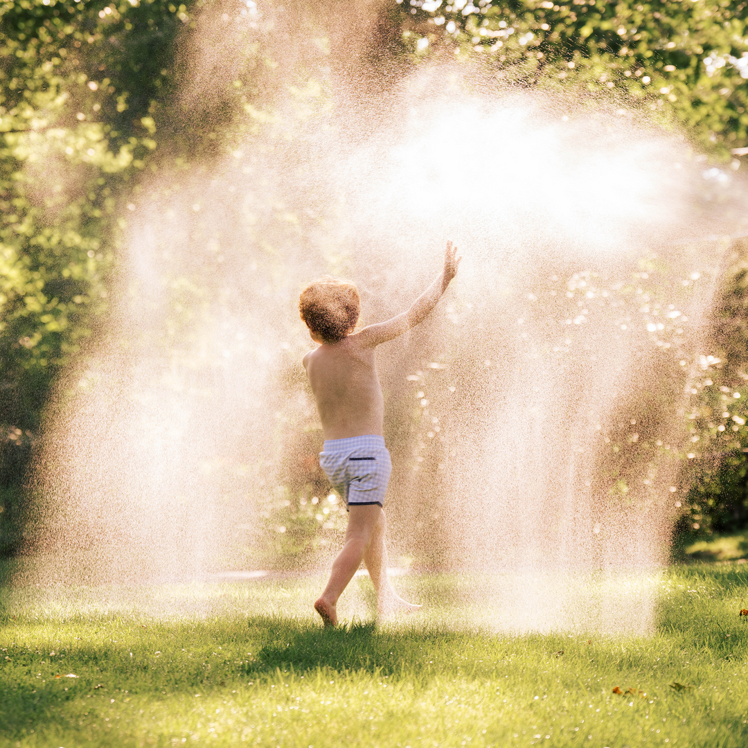 Minnow Oasis Blue Gingham Boardie