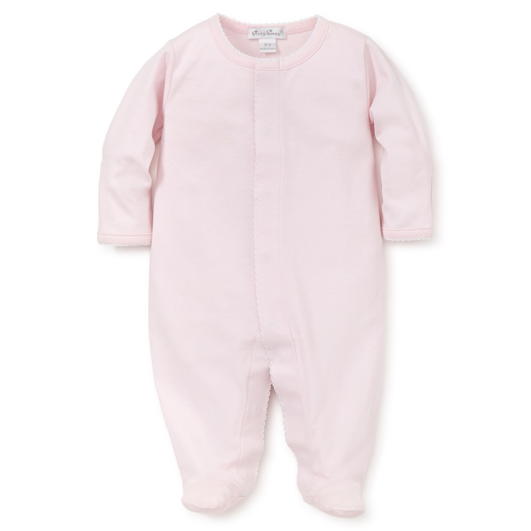 Kissy Kissy Basics Footie New, Pink with White