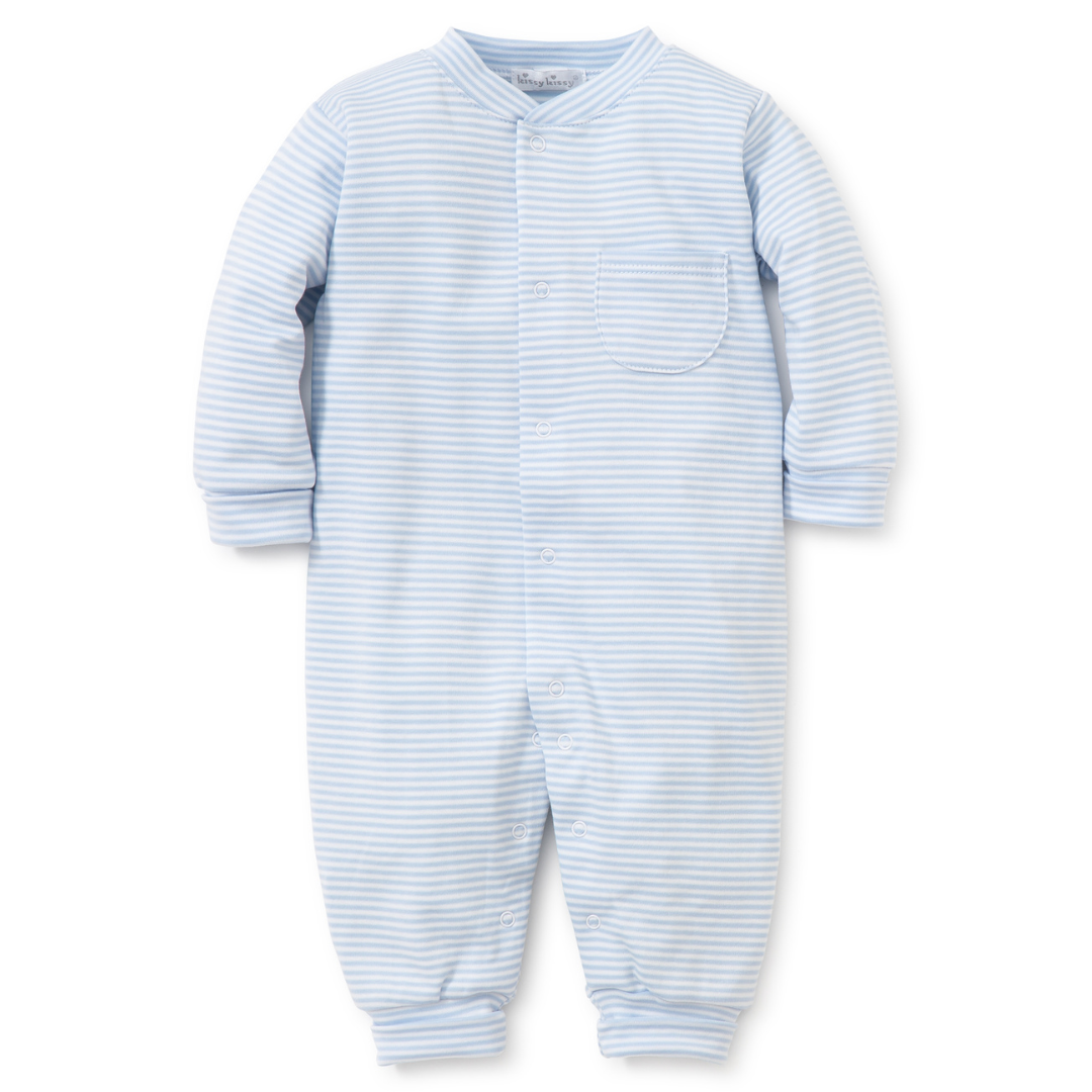 Kissy Kissy Stripes Playsuit, Light Blue