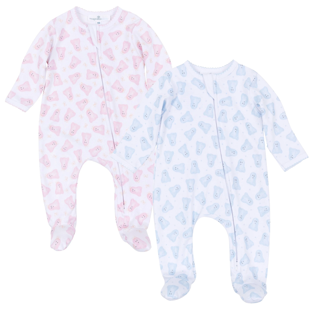 Magnolia Baby Baby Boo Print Zip Footie