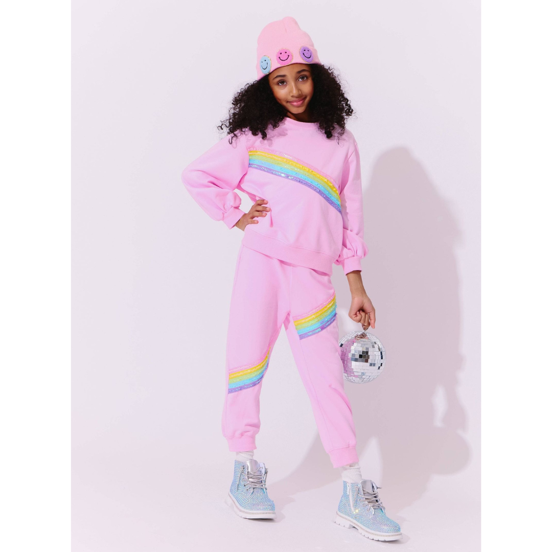 Lola & The Boys Pink Rainbow Stripe Set