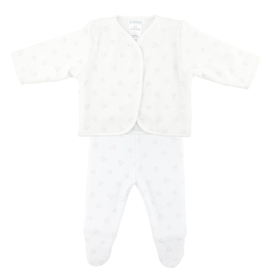 LydaBaby Velour Hearts Pant Set