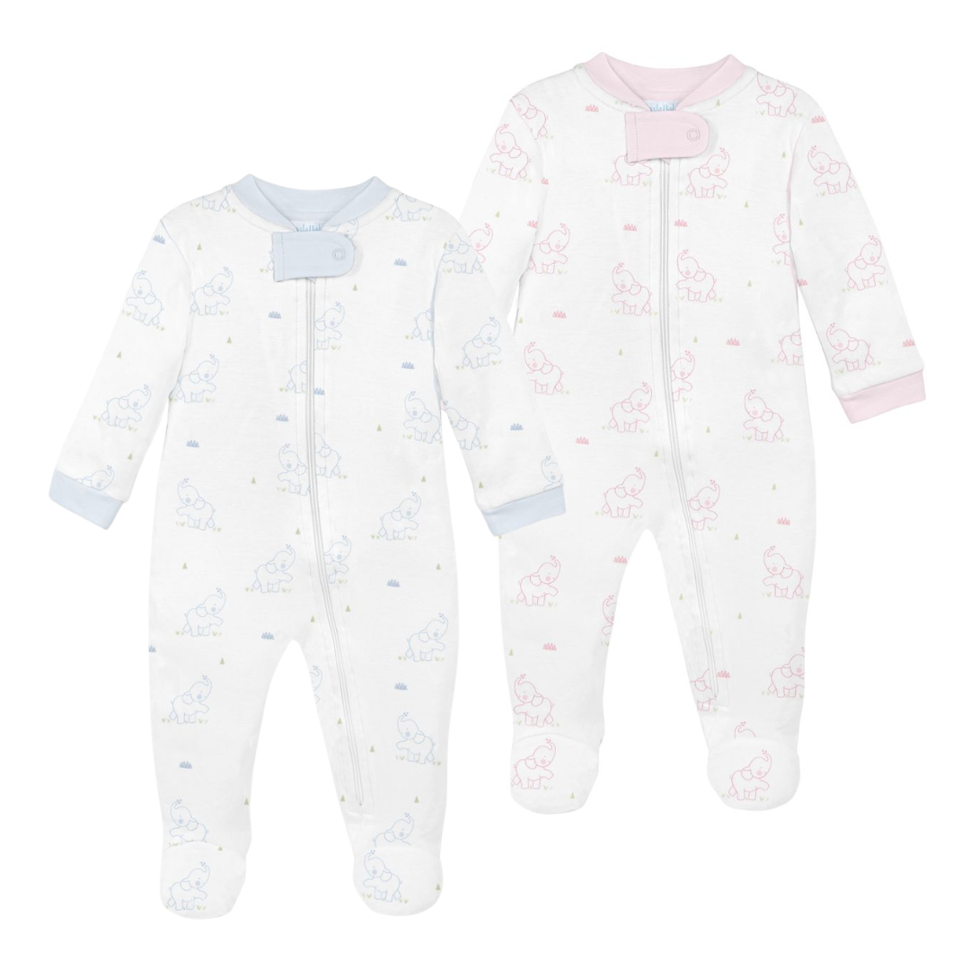 LydaBaby Baby Elephant Zipper Footie