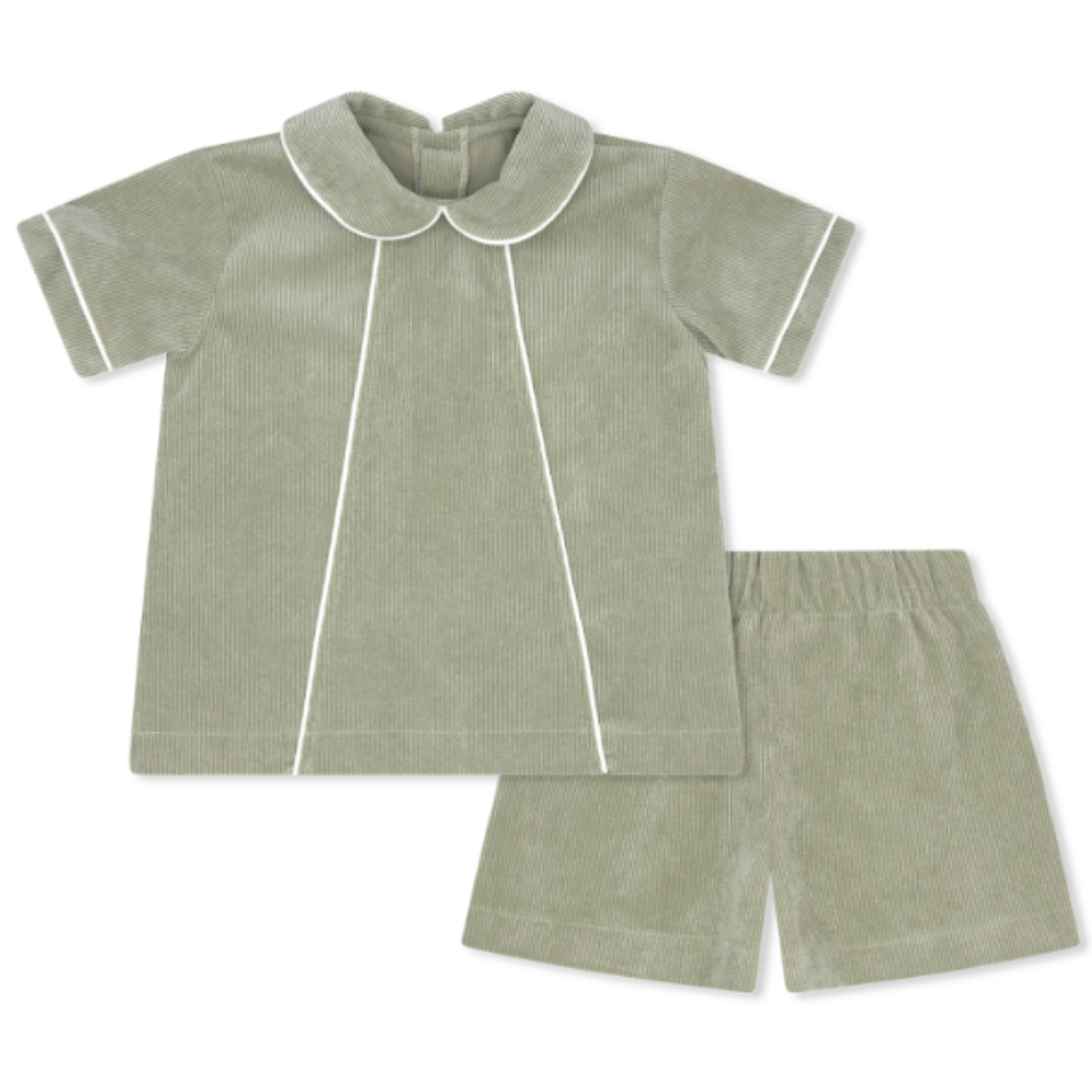 Lullaby Set Adam Short Set, Sweetgrass Corduroy