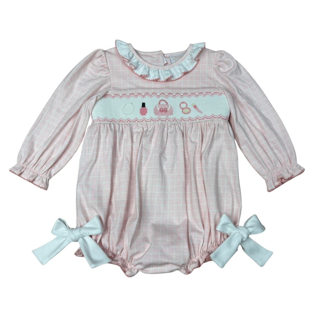 Whimsy Bay Little Lady Smocked Ruffle Bubble