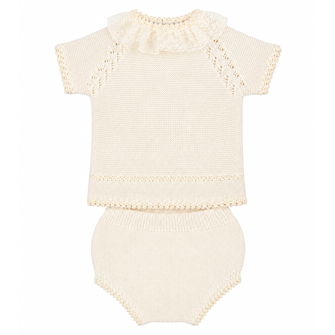 Yellow Lamb Violet Diaper Set