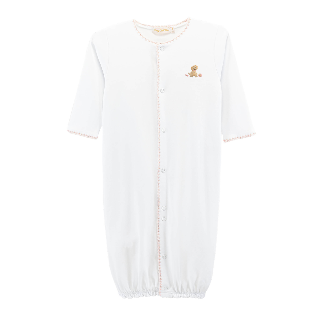 Baby Club Chic Good Puppy Embroidered Converter Gown