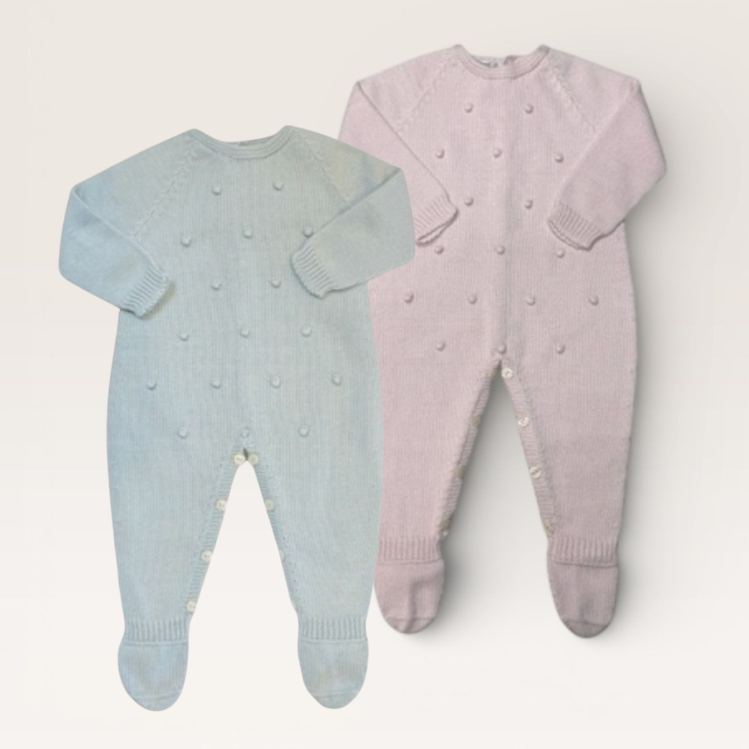 Mi Lucero Raised Dot Footed Romper