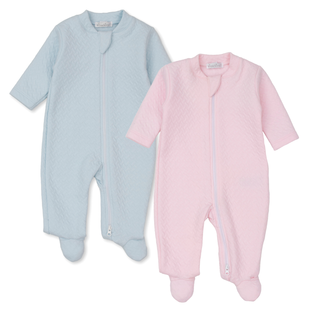 Kissy Kissy Jacquard Footie with Zipper