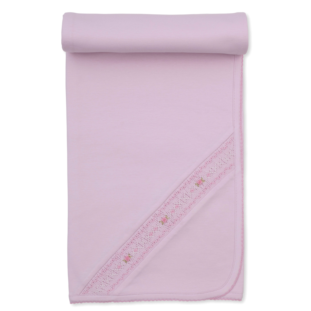 Kissy Kissy Blanket with Hand Smocking & Bullion Embroidery