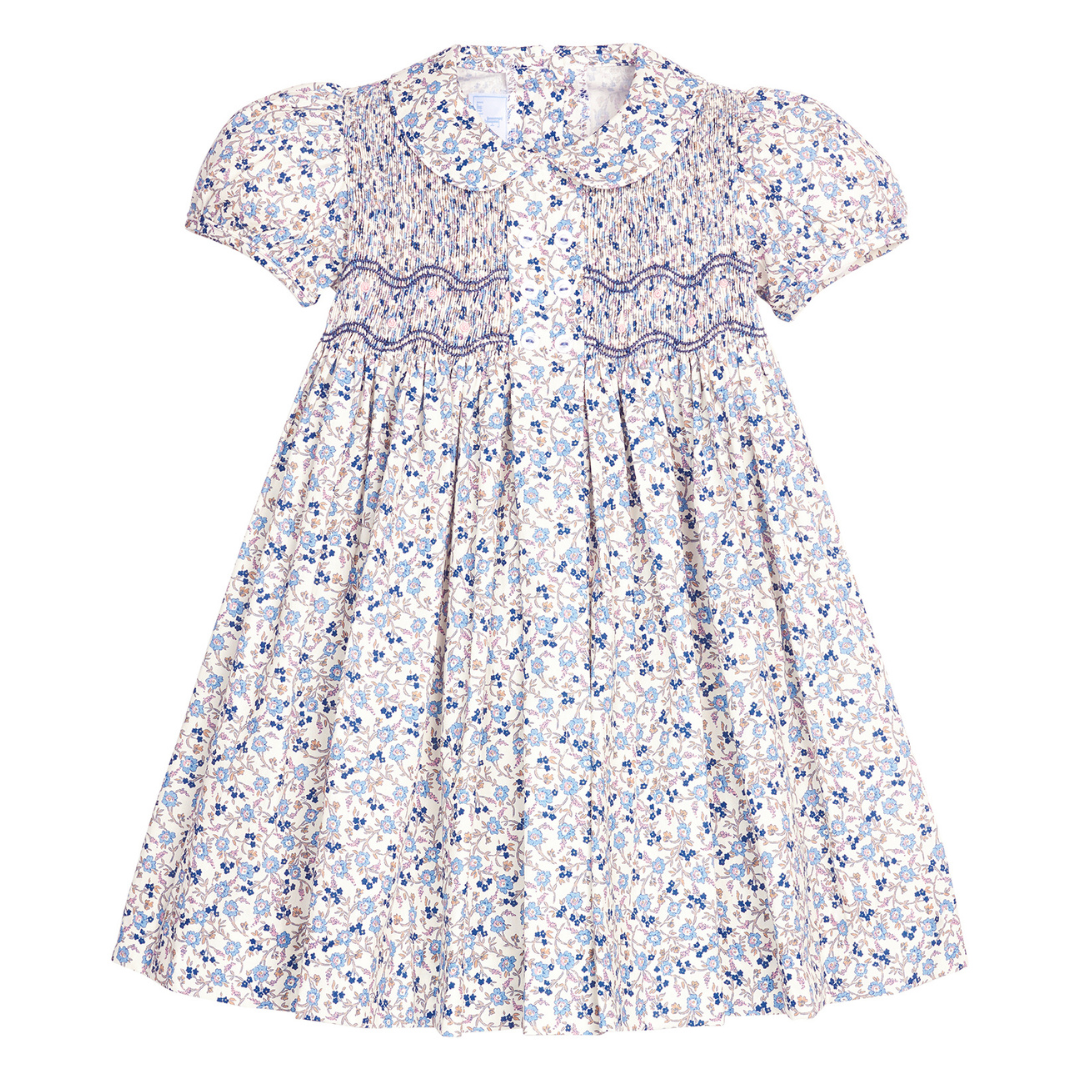 Little English Smocked Bridget Dress, Wisteria Floral