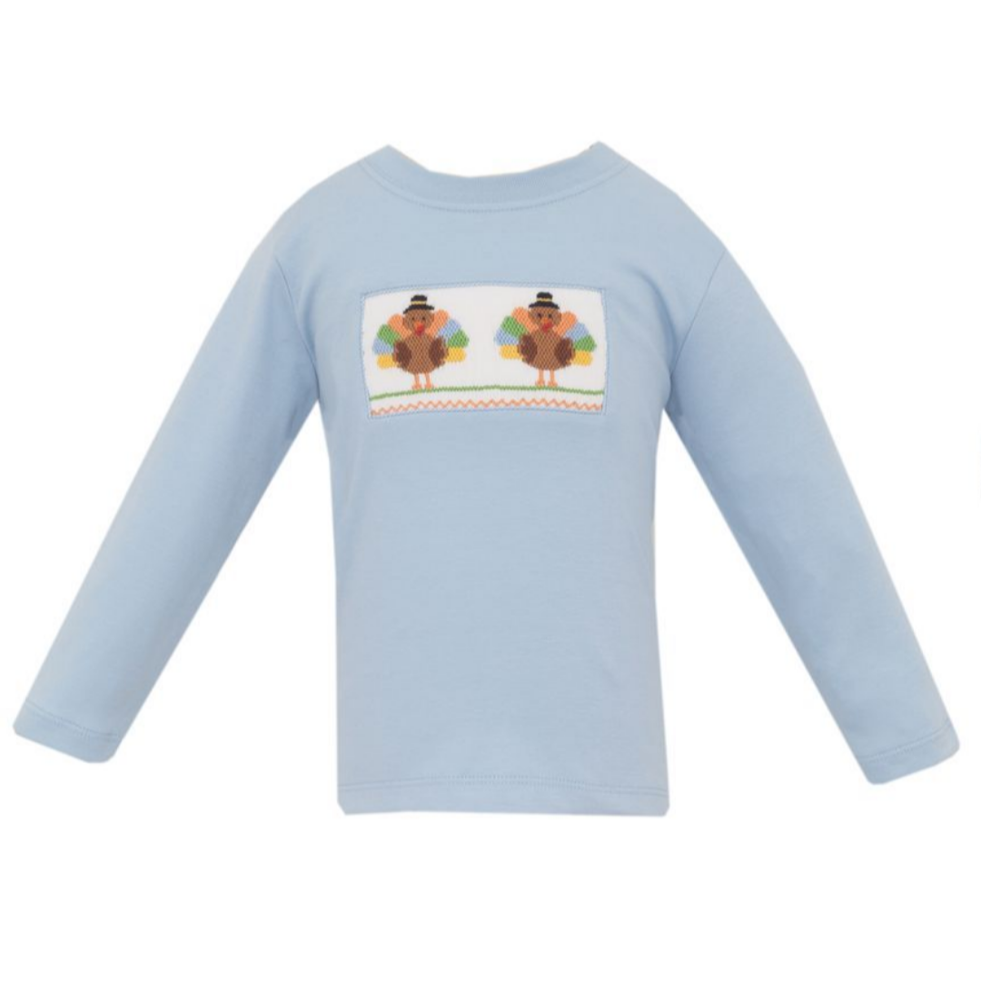 Anavini Tee, Turkey on Blue Knit