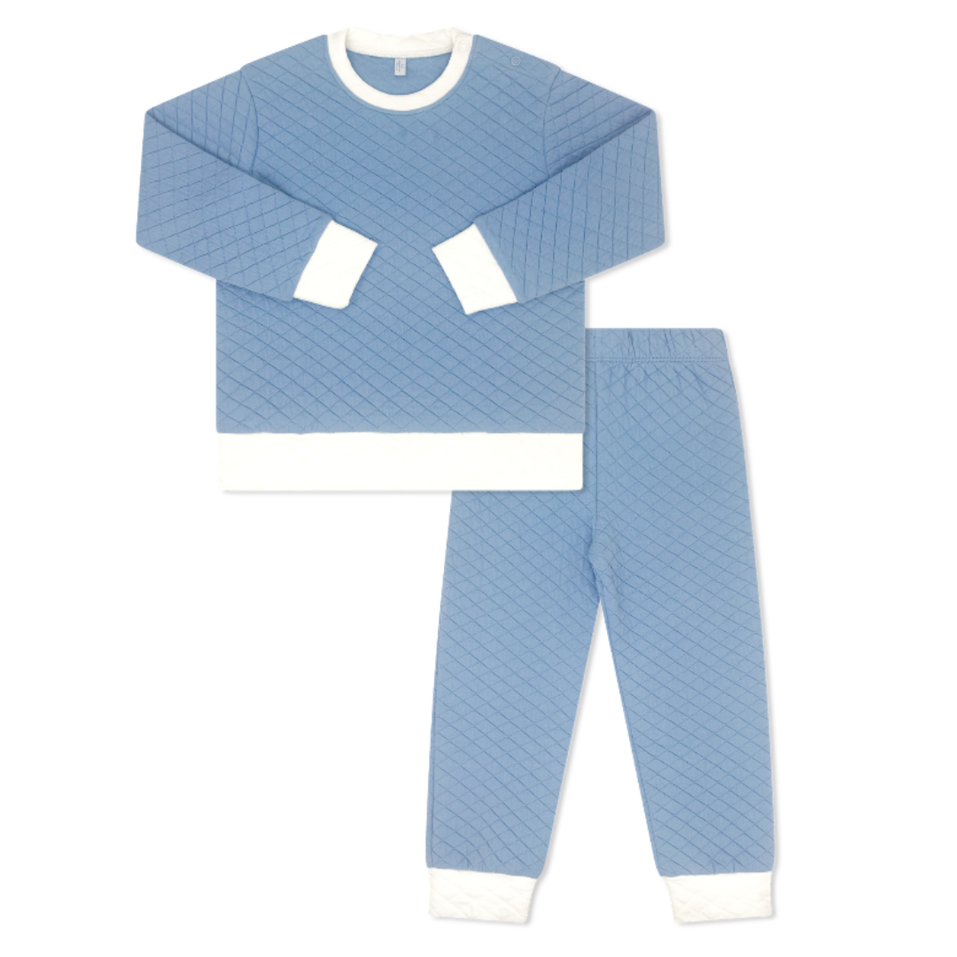 Lullaby Set Harris Quilted Playsuit, Baylor Blue