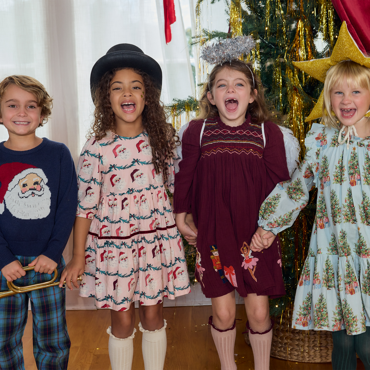 Pink Chicken Maribelle Dress, Santa Garland