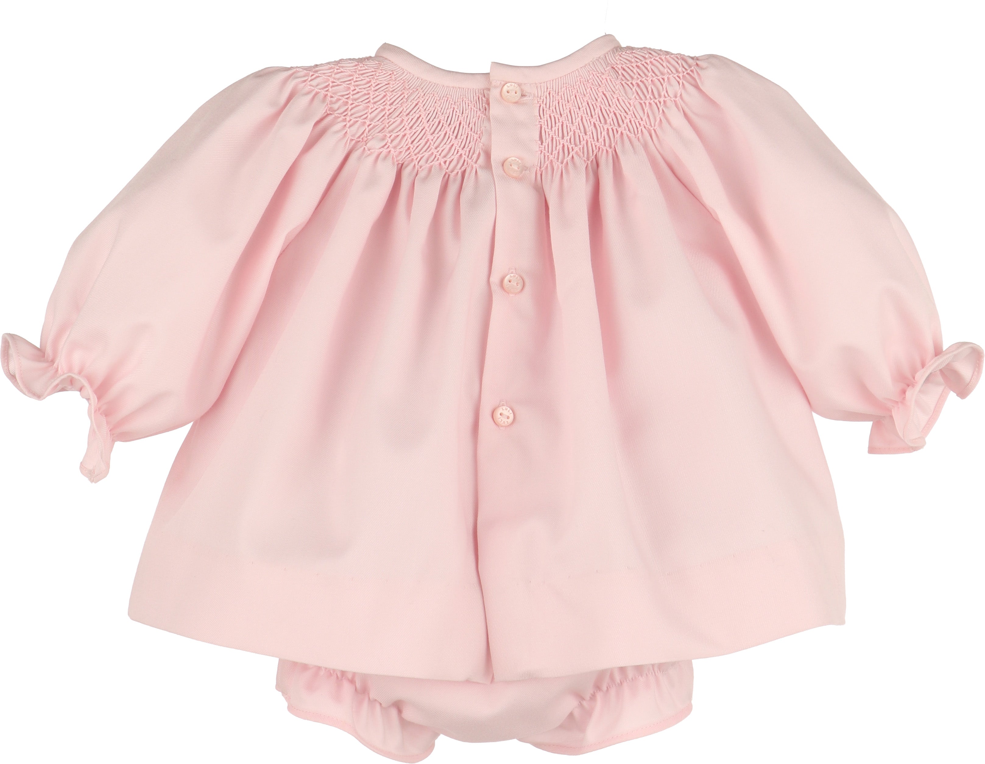 Luli & Me Welcome Home Waves Smock Set, Pink