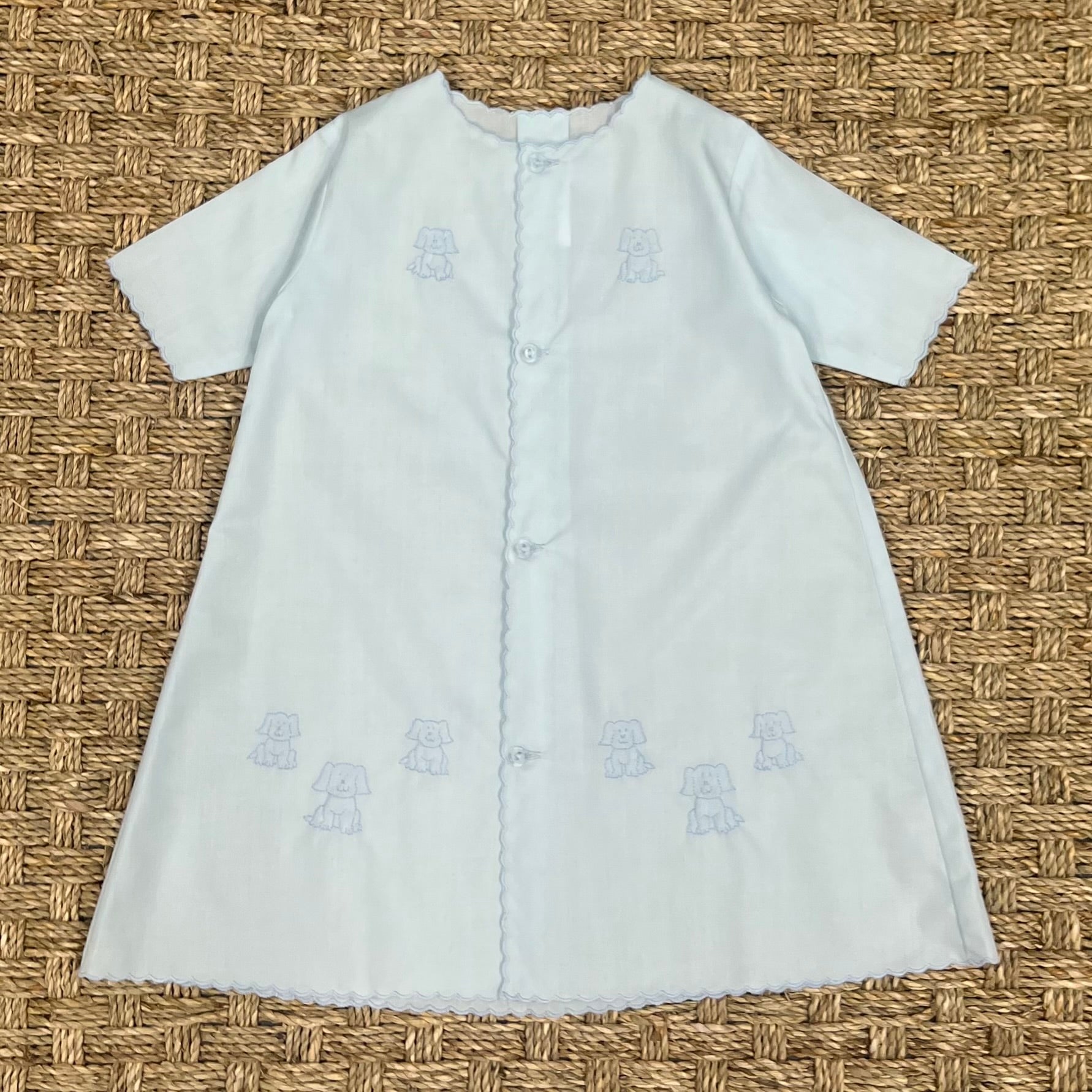 Auraluz Blue Daygown with Puppy Embroidery