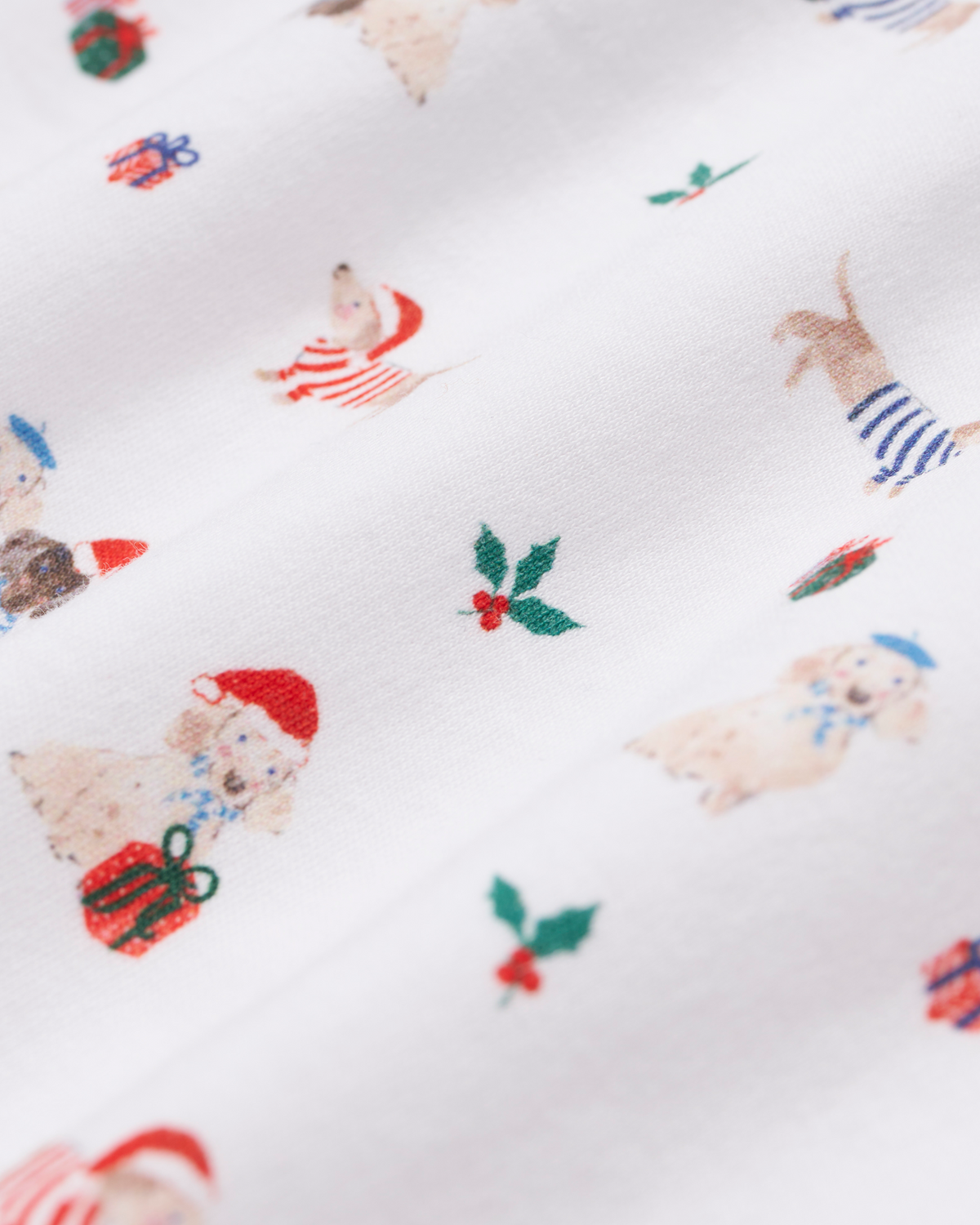 Petite Plume Pima Snug Fit Pajama Set, Woof de Noel