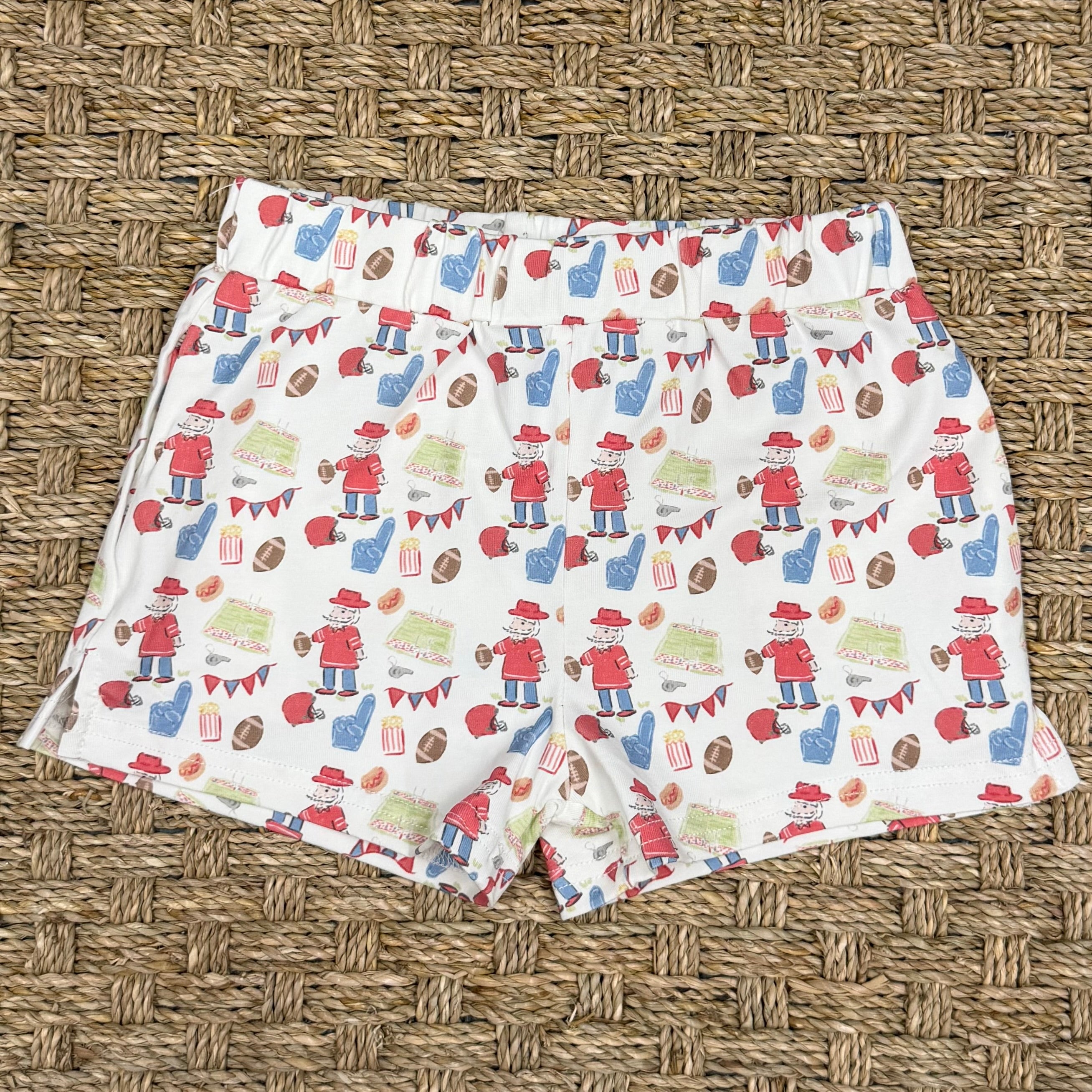 Three Little Ducks Stafford Shorts, Game Day Red & Blue