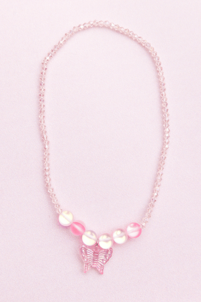 Creative Education Boutique Holo Pink Crystal Necklace - shopnurseryrhymes