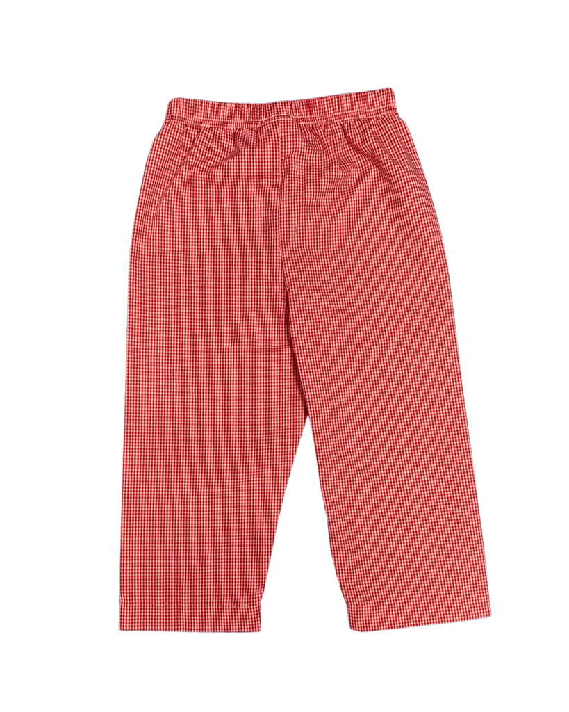 Zuccini Leo Pant, Red Mini Gingham