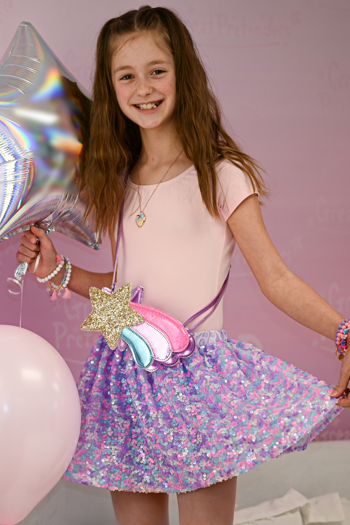 Creative Education Purple Party Sequins Skirt