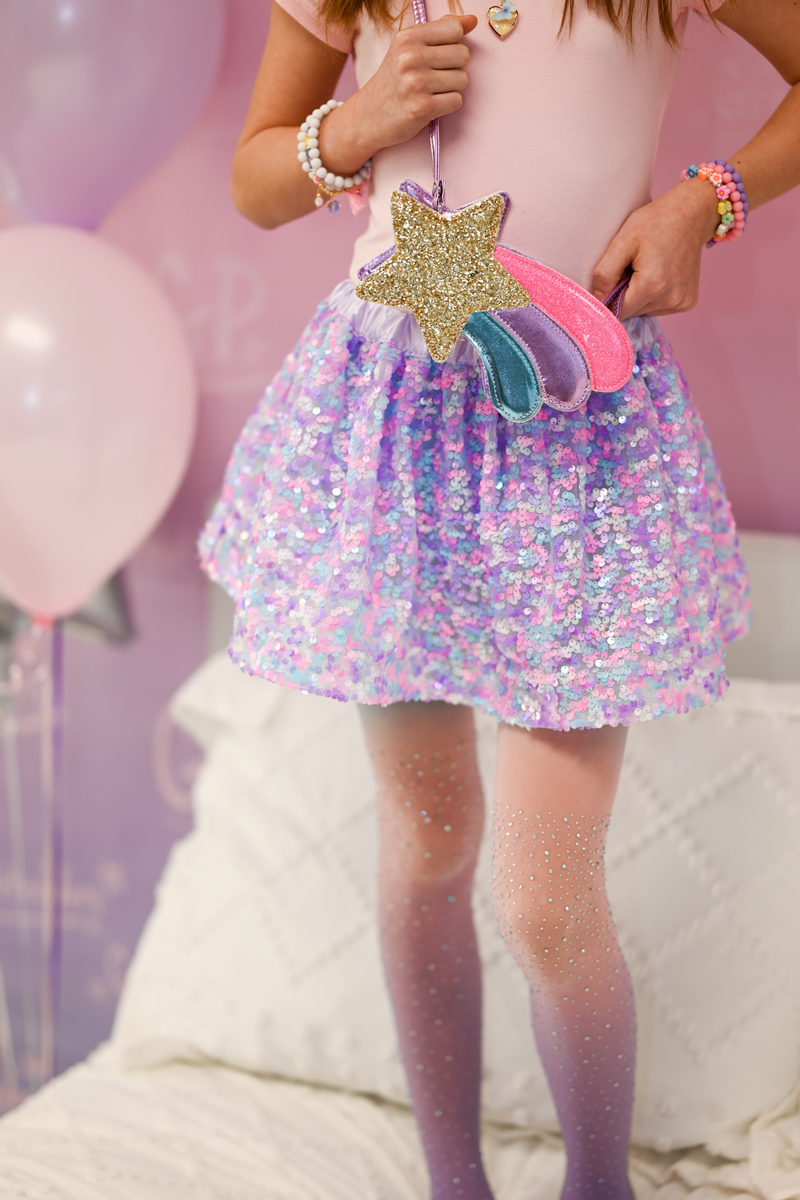 Creative Education Purple Party Sequins Skirt