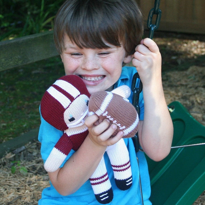 Zubels Football Player Knit Rattle