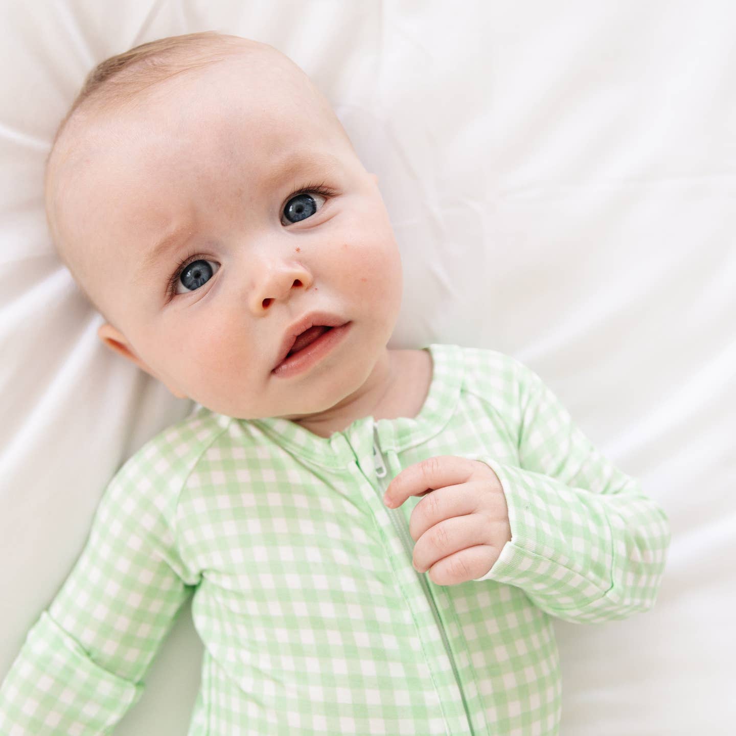 Motette Pistachio Gingham Bamboo Sleeper