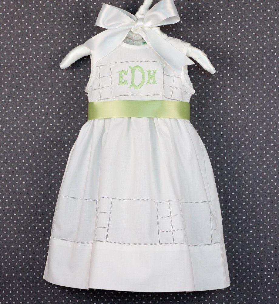 Edward Boutross Hemstitched Monogram White Dress - shopnurseryrhymes