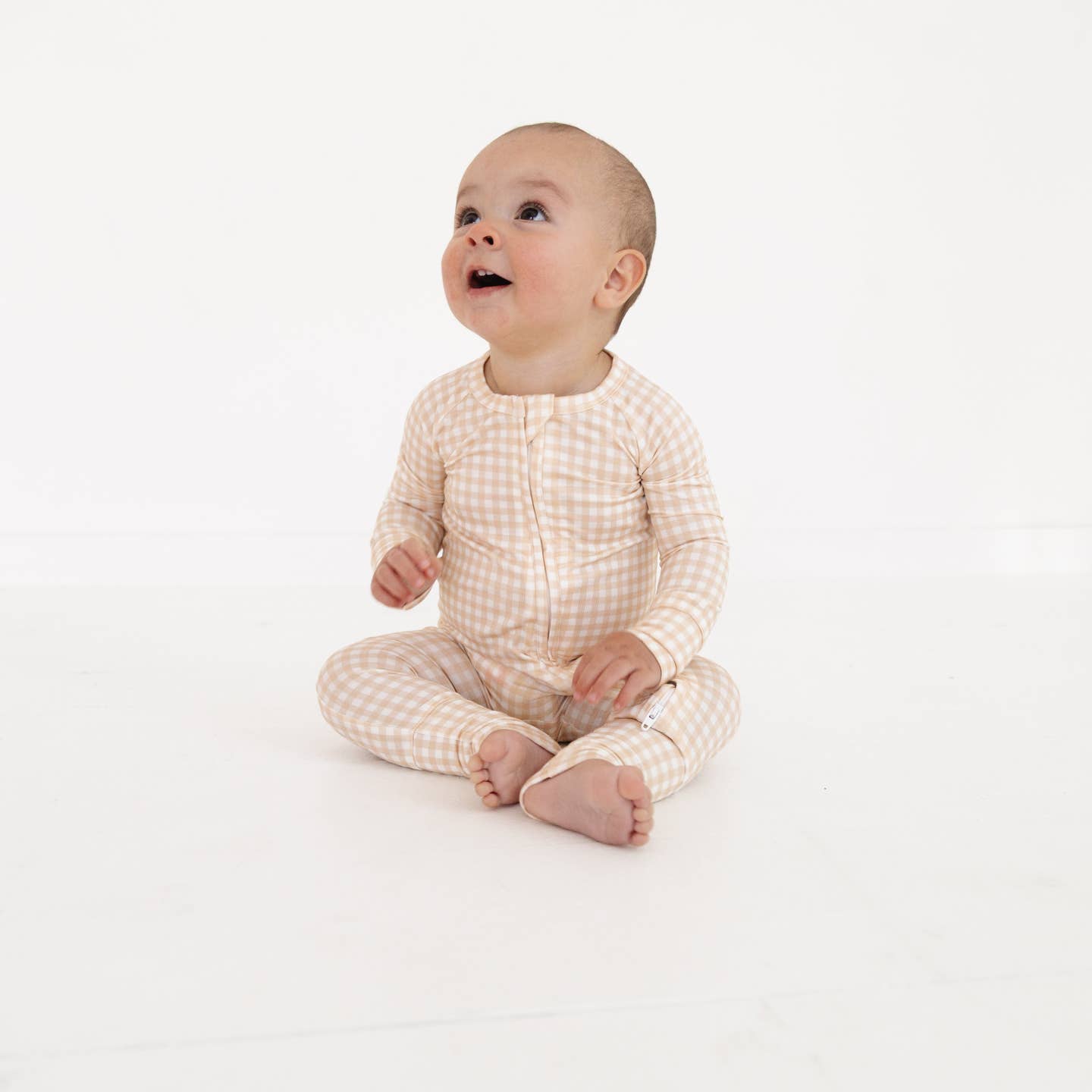 Motette Sandstone Gingham Bamboo Sleeper