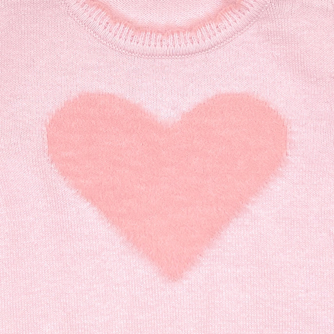 Zubels Fuzzy Heart Lightweight Knit Sweater