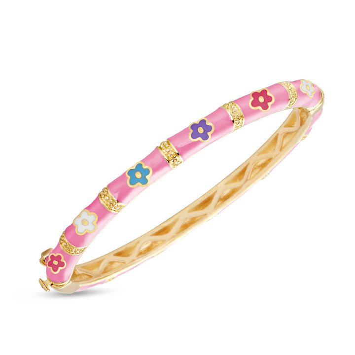 Lily Nily Bamboo Flower Bangle, Pink