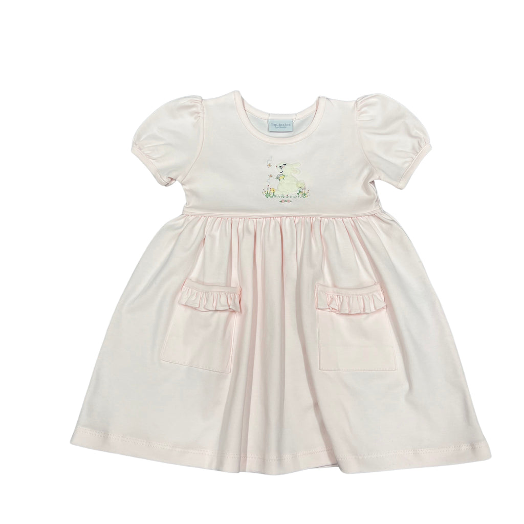 Squiggles Flower Bunny Popover Dress