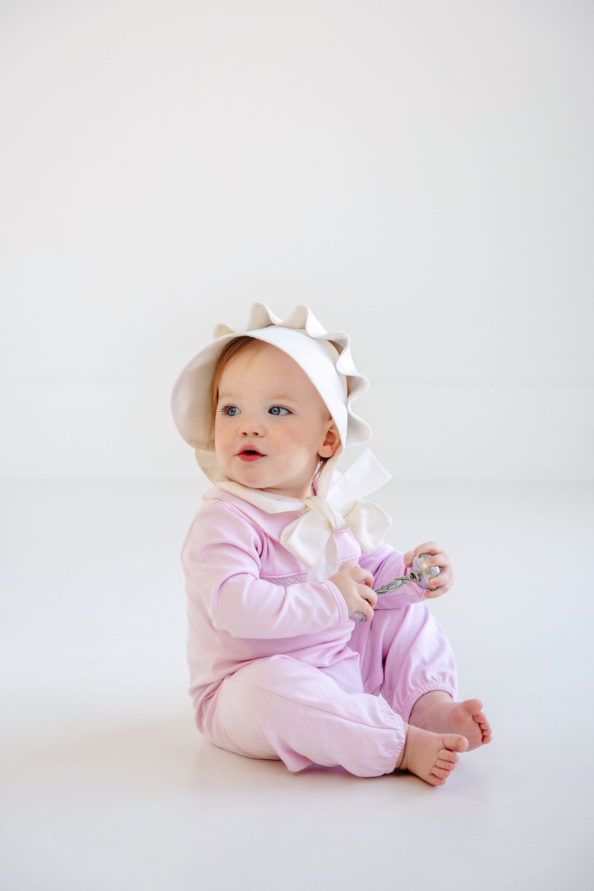 Beaufort Bonnet Rigsby Romper, Palm Beach Pink & Seashore Sherbet