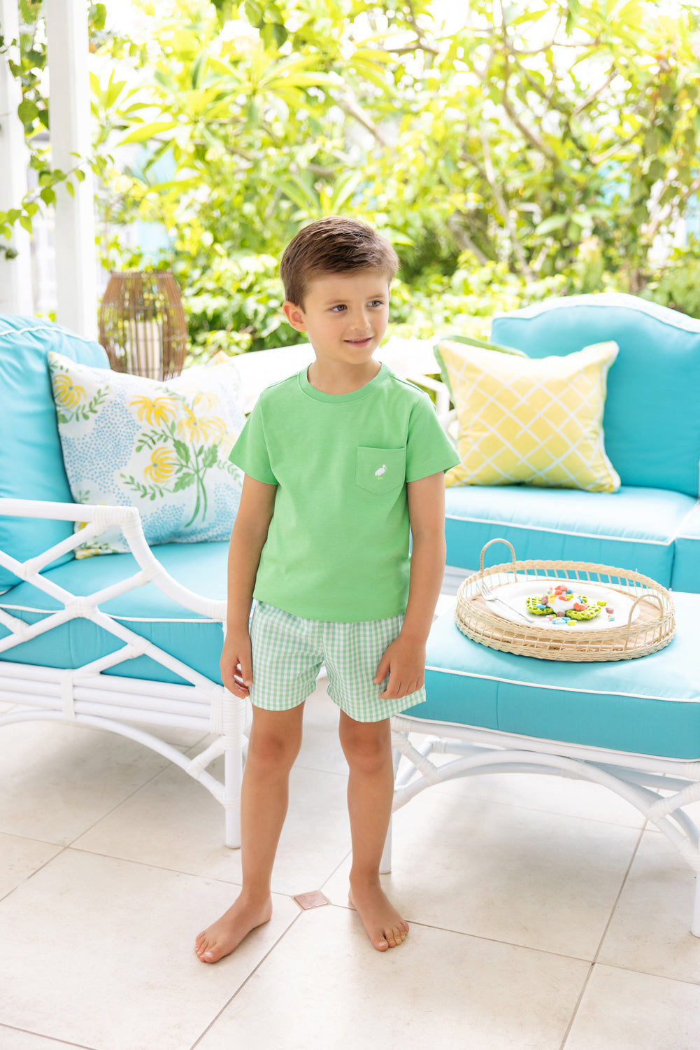 Beaufort Bonnet Shelton Shorts, Grafton Green Gingham