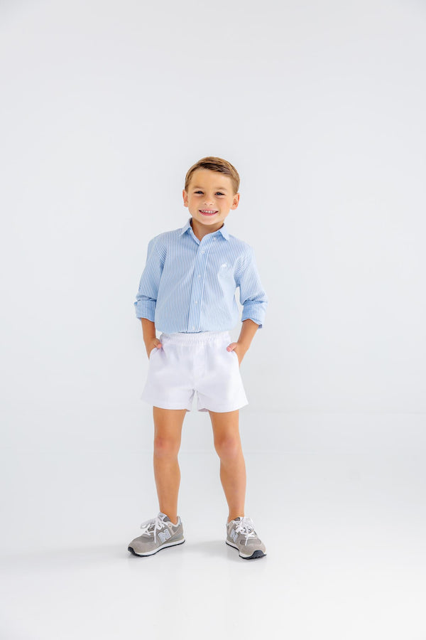 Beaufort Bonnet Dean's List Dress Shirt, Barrington Blue Tally Ticking Stripe