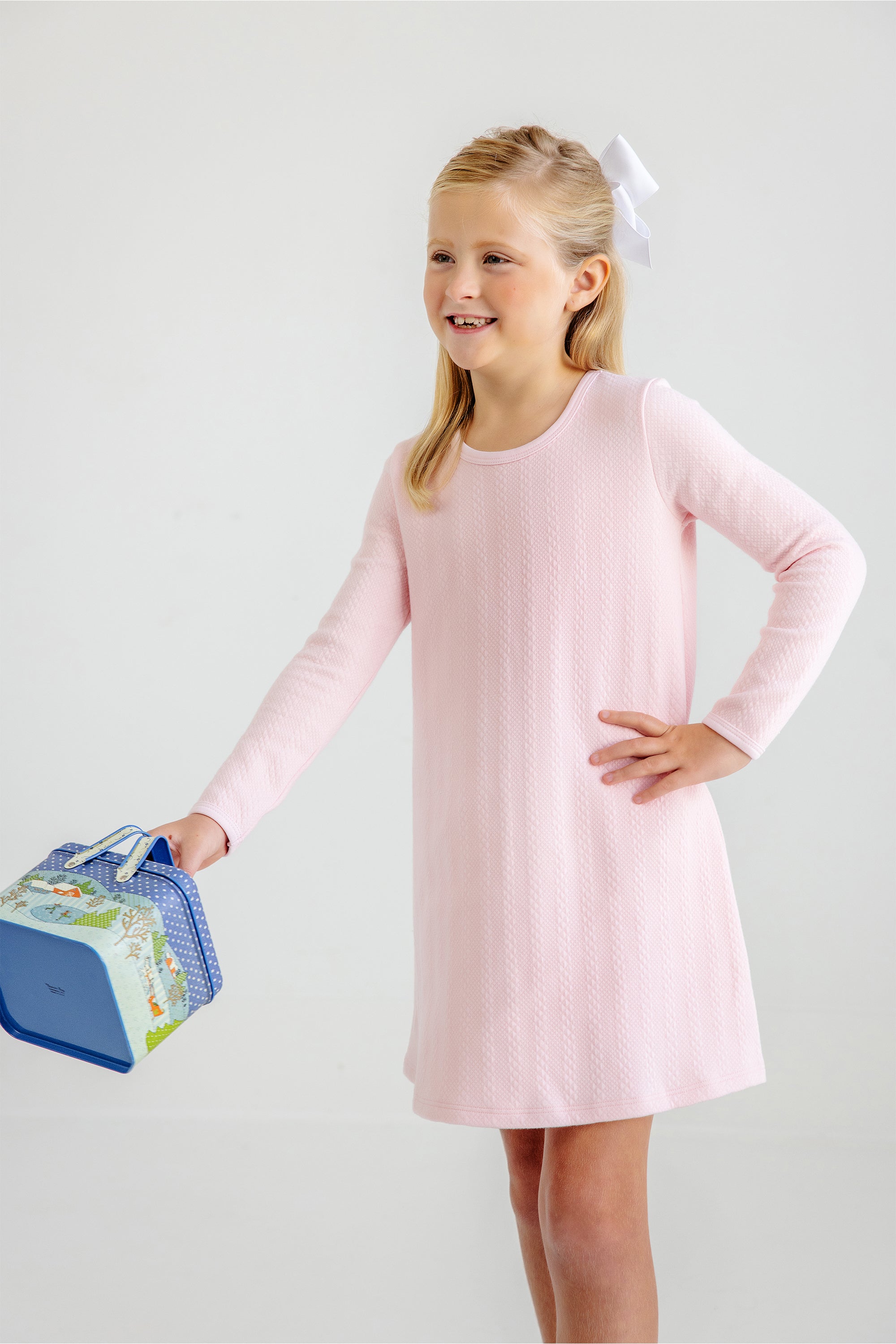 Beaufort Bonnet Polly Play Dress, Quilted Palm Beach Pink