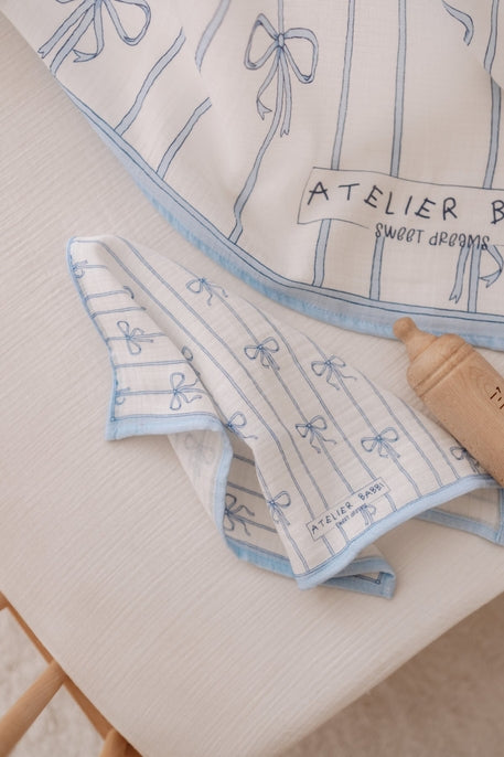 Atelier Babbi Blue Ribbon Burp Cloth