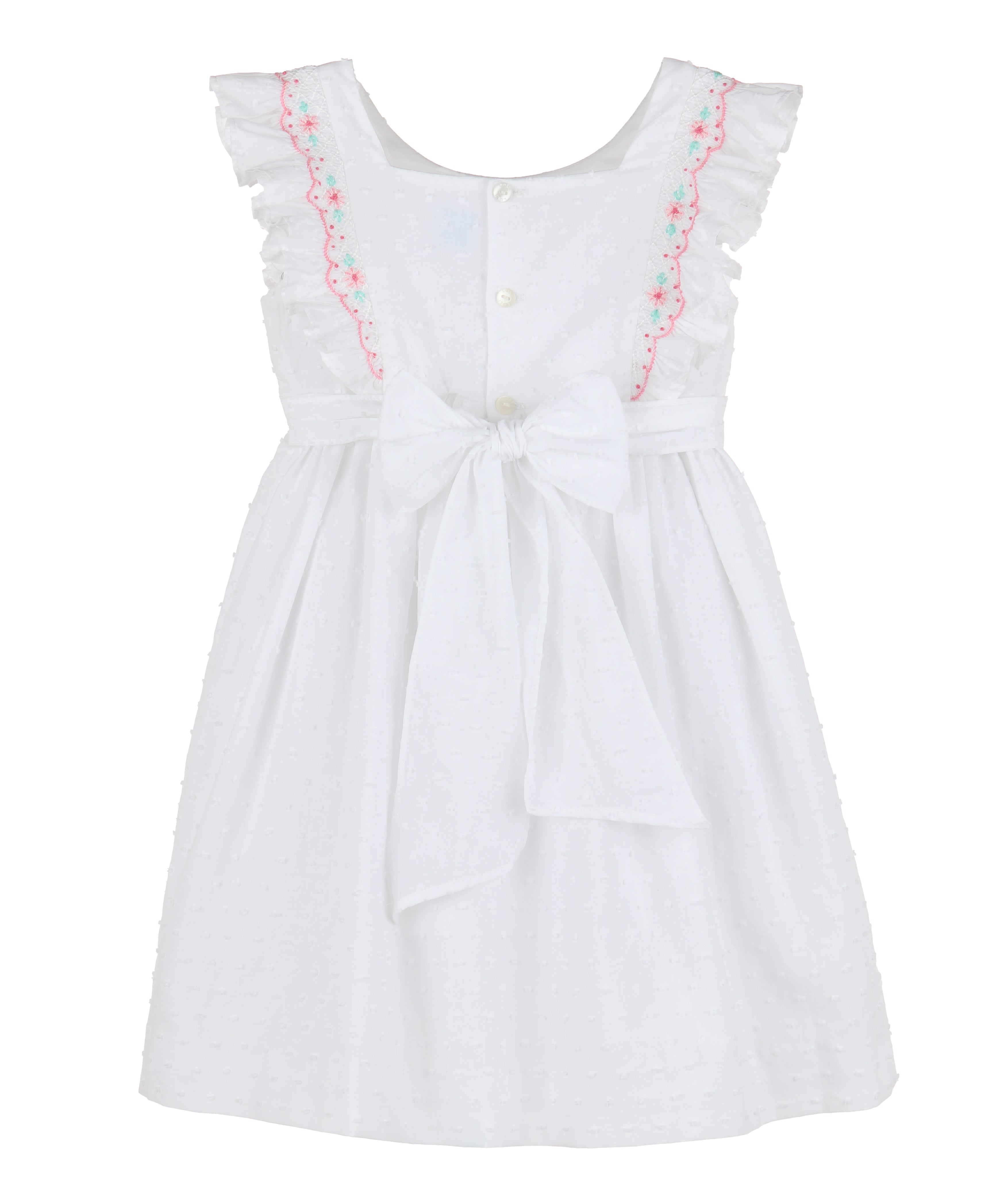 Luli & Me Girls 6 White deals Smocked Dress Special Occasions