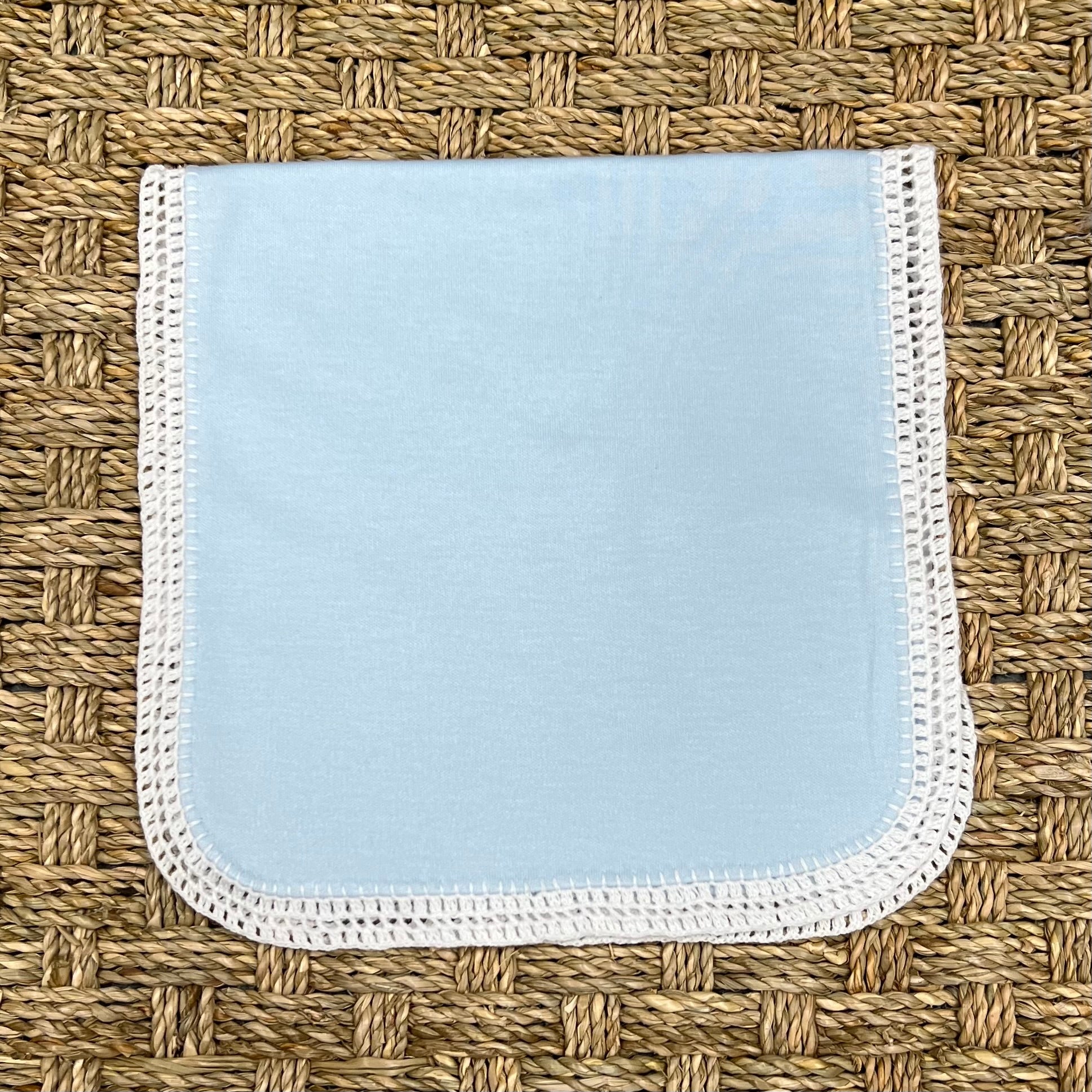 Auraluz Knit Burp Cloth with Picot Trim