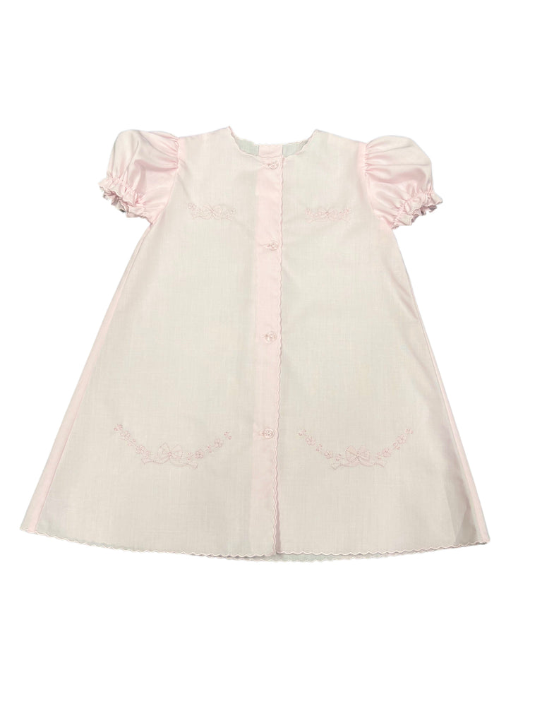 Auraluz Pink Scalloped Daygown, Tiny Bows