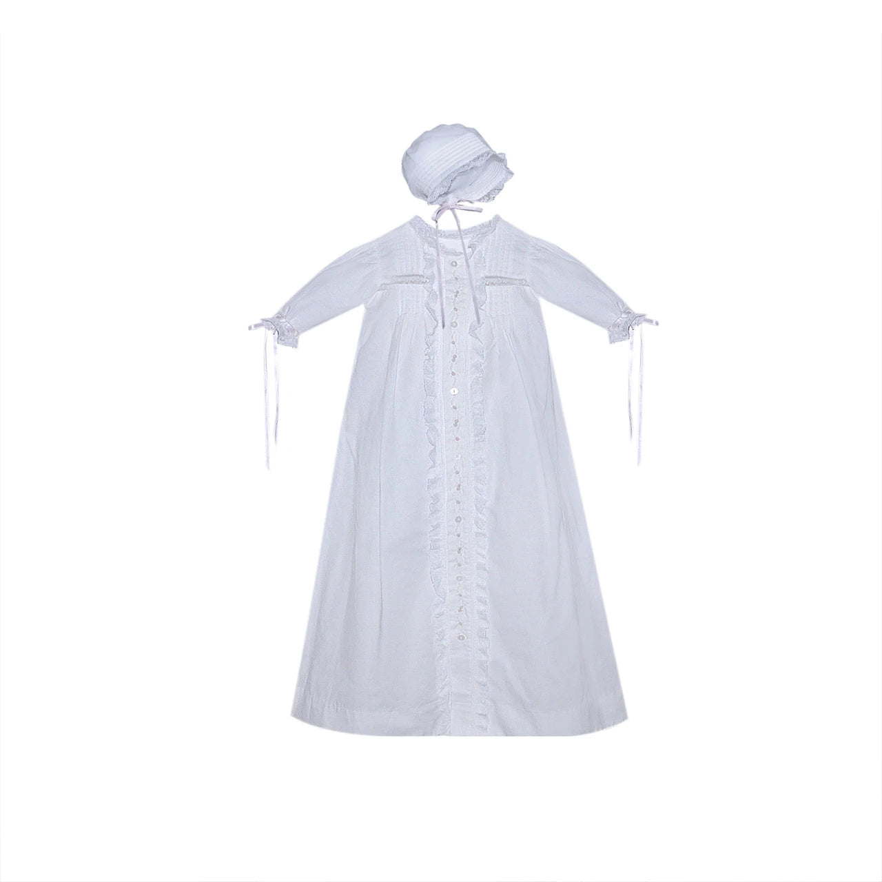 Baby Sen White Tierney Christening Gown, Pink