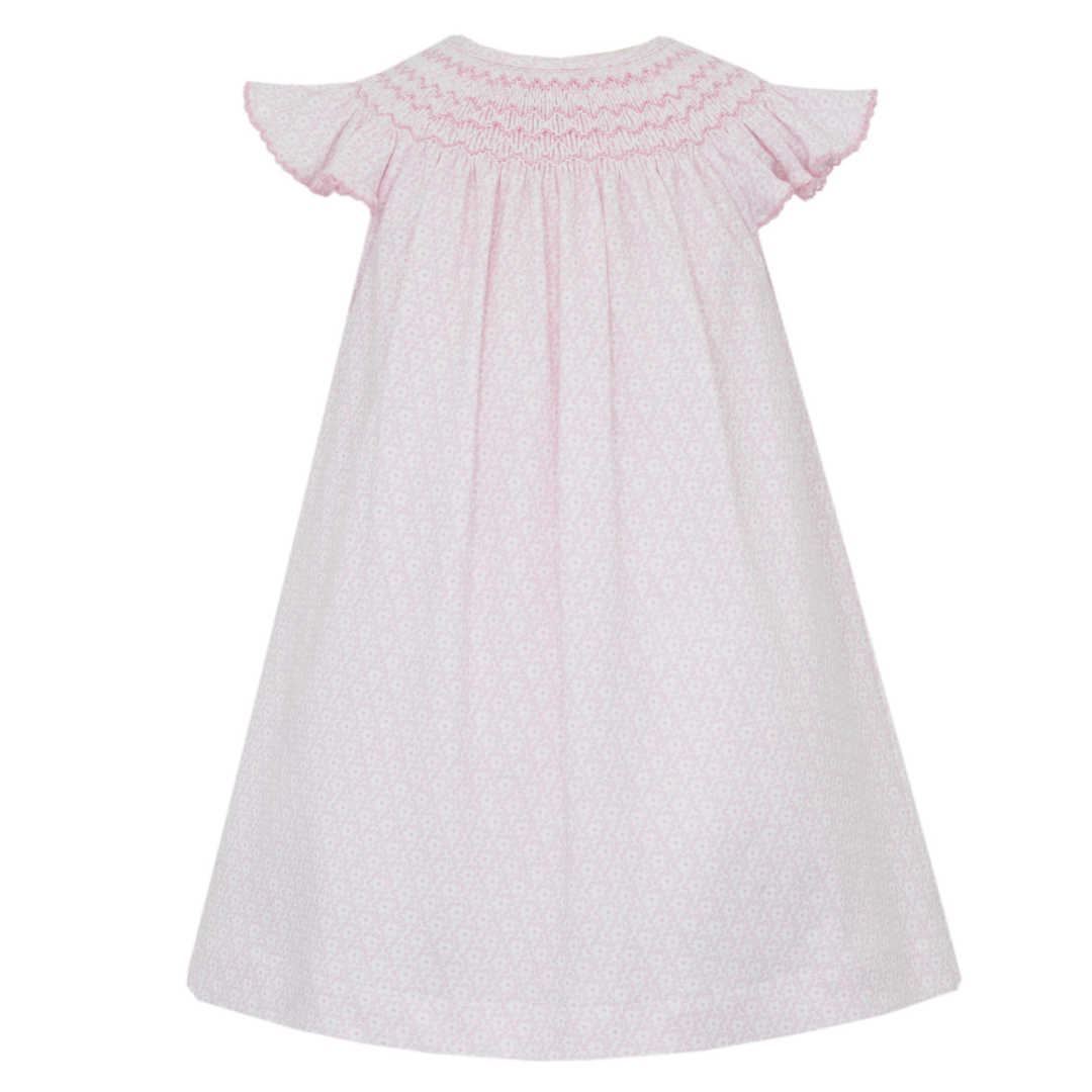 Petit Bebe Ivanna Pink Flower Knit Angel Wing Bishop