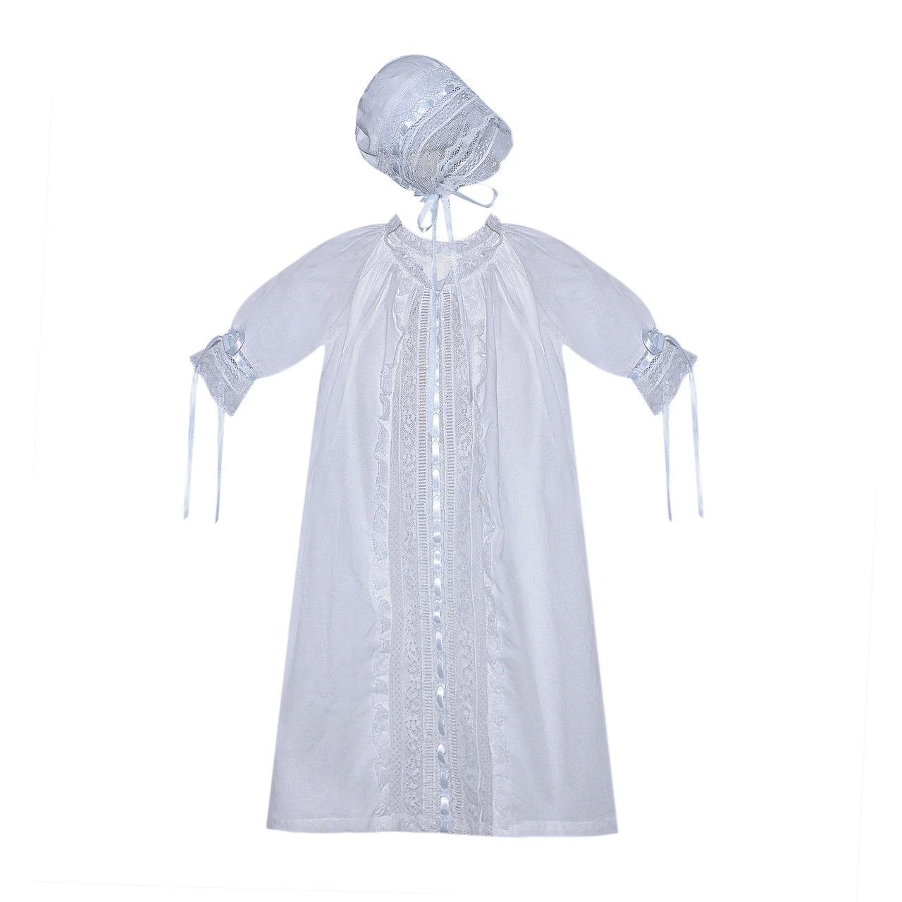 Baby Sen White Shiloh Daygown, Blue