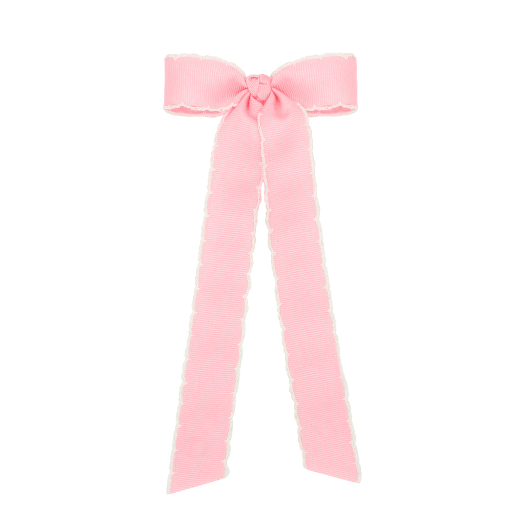 Wee Ones Mini Grosgrain Moonstitch Hair Bowtie with Streamer Tails